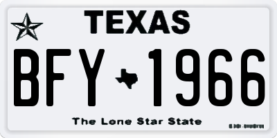 TX license plate BFY1966