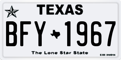TX license plate BFY1967