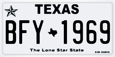 TX license plate BFY1969