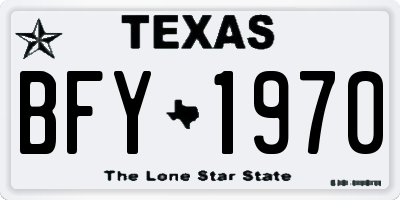 TX license plate BFY1970