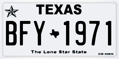 TX license plate BFY1971