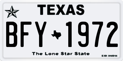 TX license plate BFY1972