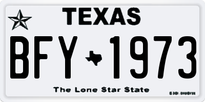 TX license plate BFY1973