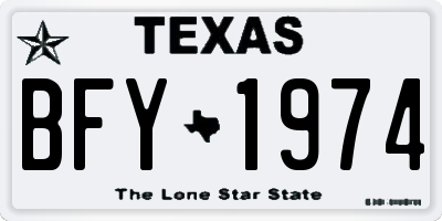TX license plate BFY1974