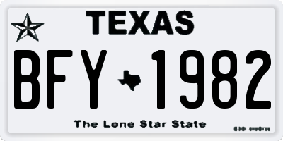 TX license plate BFY1982