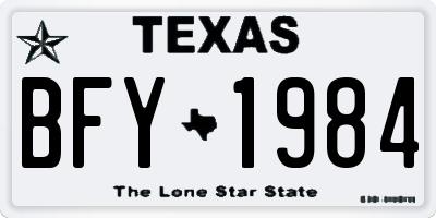 TX license plate BFY1984