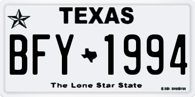TX license plate BFY1994