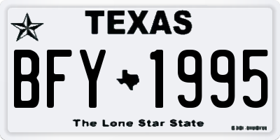 TX license plate BFY1995