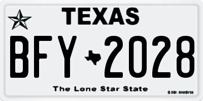 TX license plate BFY2028