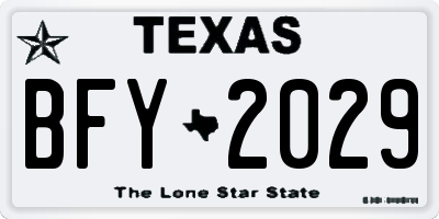 TX license plate BFY2029