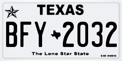 TX license plate BFY2032