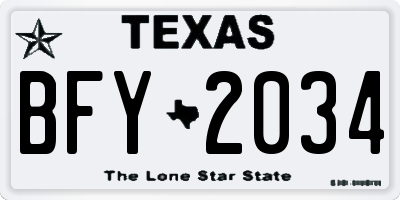 TX license plate BFY2034