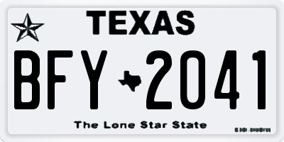 TX license plate BFY2041