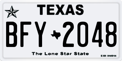 TX license plate BFY2048