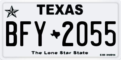 TX license plate BFY2055