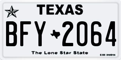 TX license plate BFY2064
