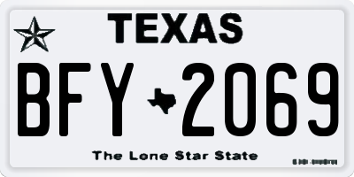 TX license plate BFY2069