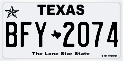 TX license plate BFY2074