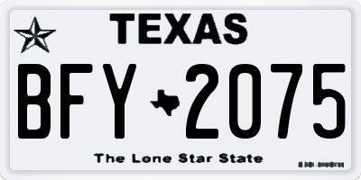 TX license plate BFY2075