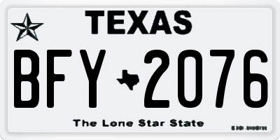 TX license plate BFY2076