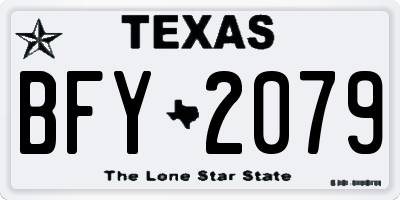 TX license plate BFY2079