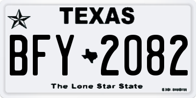 TX license plate BFY2082
