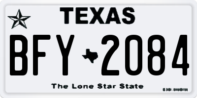TX license plate BFY2084