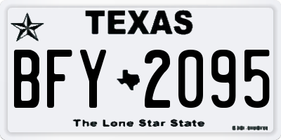 TX license plate BFY2095