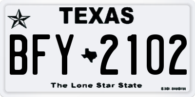 TX license plate BFY2102