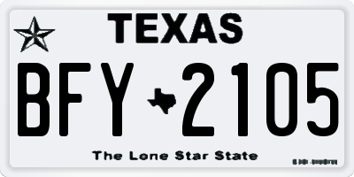 TX license plate BFY2105
