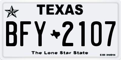 TX license plate BFY2107