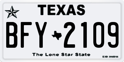 TX license plate BFY2109