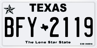TX license plate BFY2119