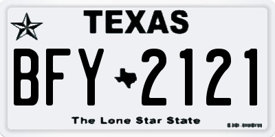 TX license plate BFY2121