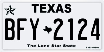 TX license plate BFY2124