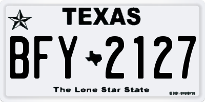 TX license plate BFY2127