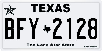 TX license plate BFY2128