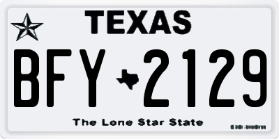 TX license plate BFY2129