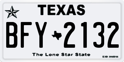 TX license plate BFY2132