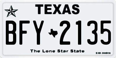 TX license plate BFY2135