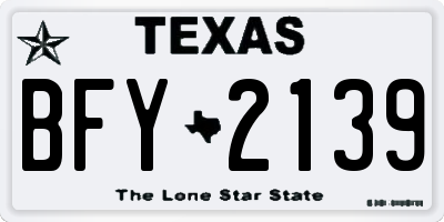 TX license plate BFY2139