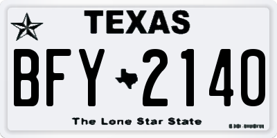TX license plate BFY2140