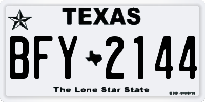 TX license plate BFY2144