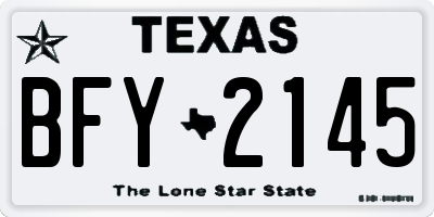 TX license plate BFY2145