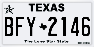 TX license plate BFY2146