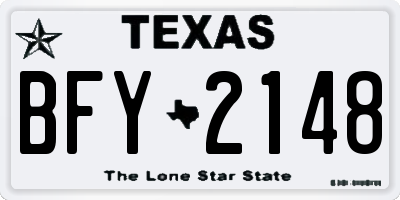 TX license plate BFY2148