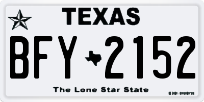 TX license plate BFY2152