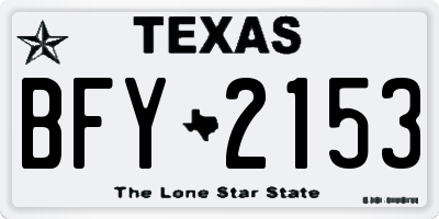 TX license plate BFY2153