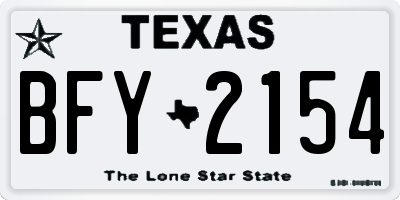 TX license plate BFY2154