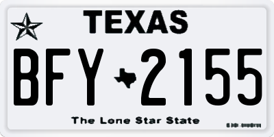 TX license plate BFY2155